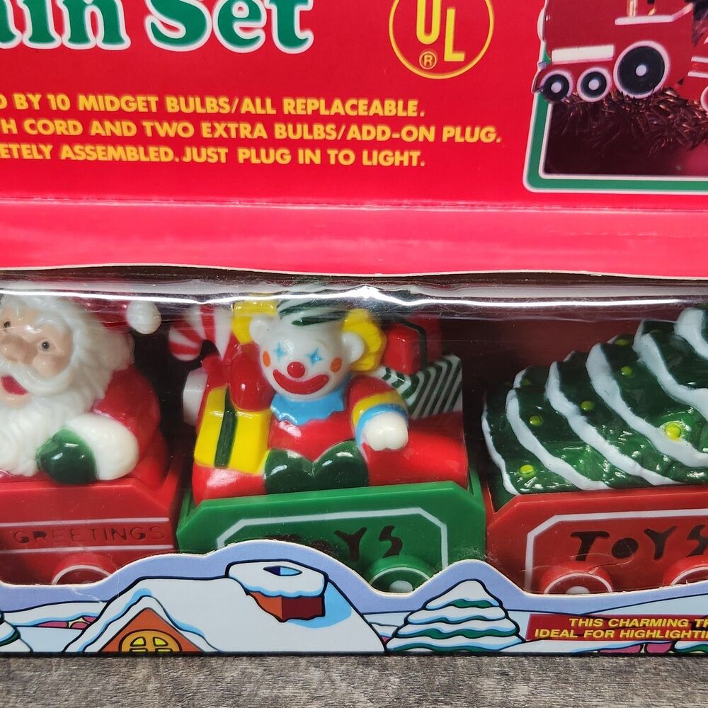 Vintage 80's Super Bright Train Set 10 Light Electrified New Open Box - Picture 4 of 8